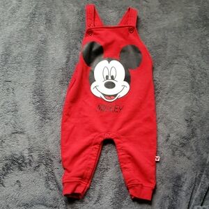 Red Mickey Mouse Baby Overalls